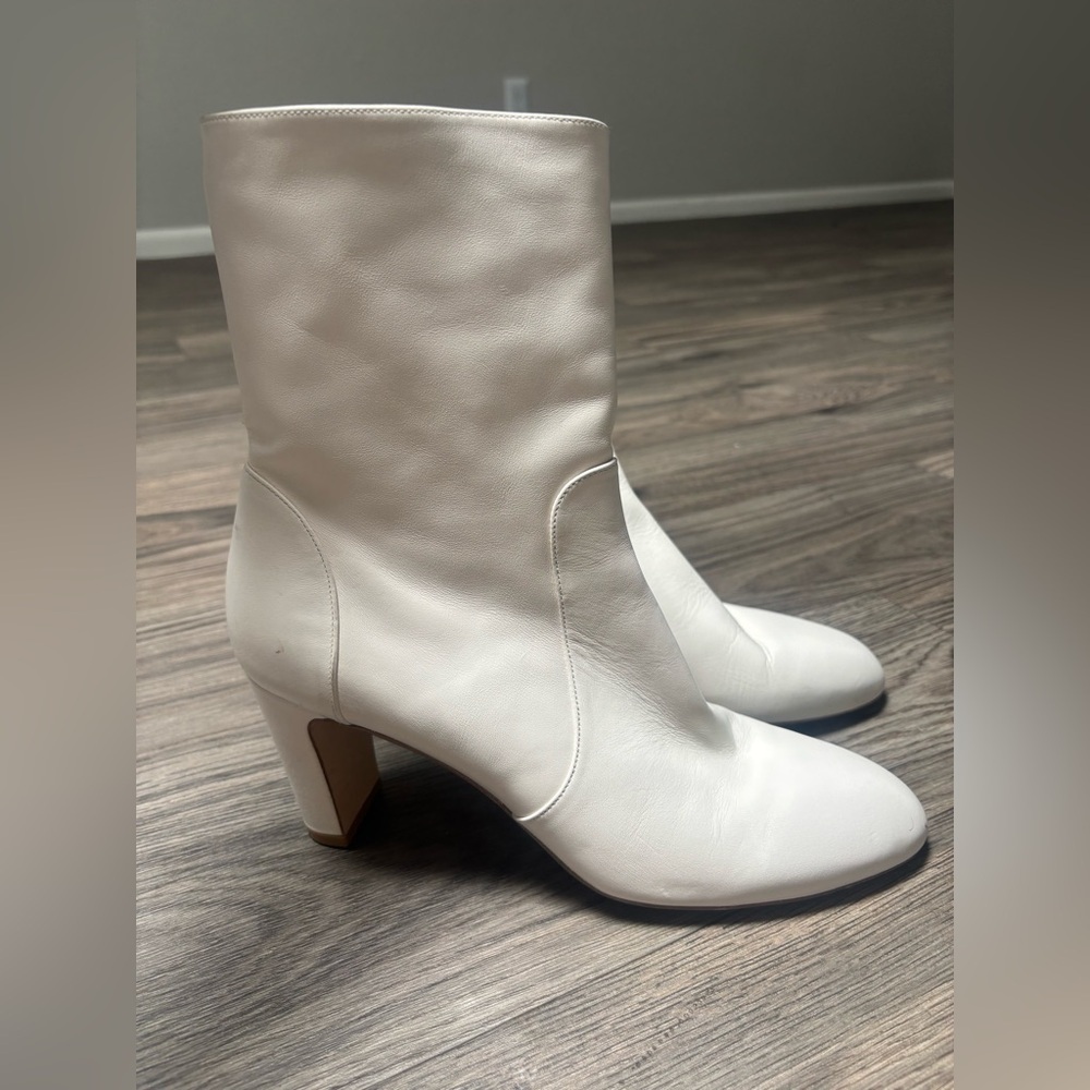 STUART WEITZMAN White Ankle Boots heels size 10 - Picture 11 of 12